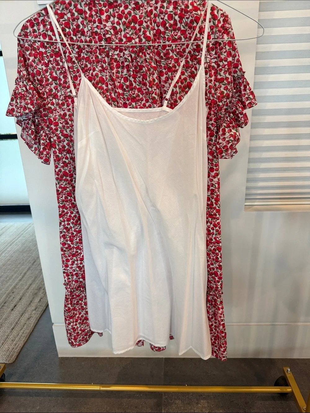 J. Crew Red Floral Liberty-Print Button-Front Top